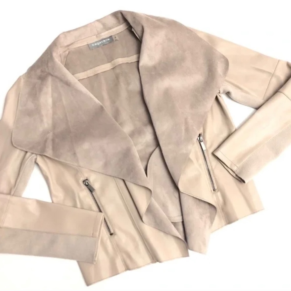 Light Pink Bagatelle Faux Leather Jacket